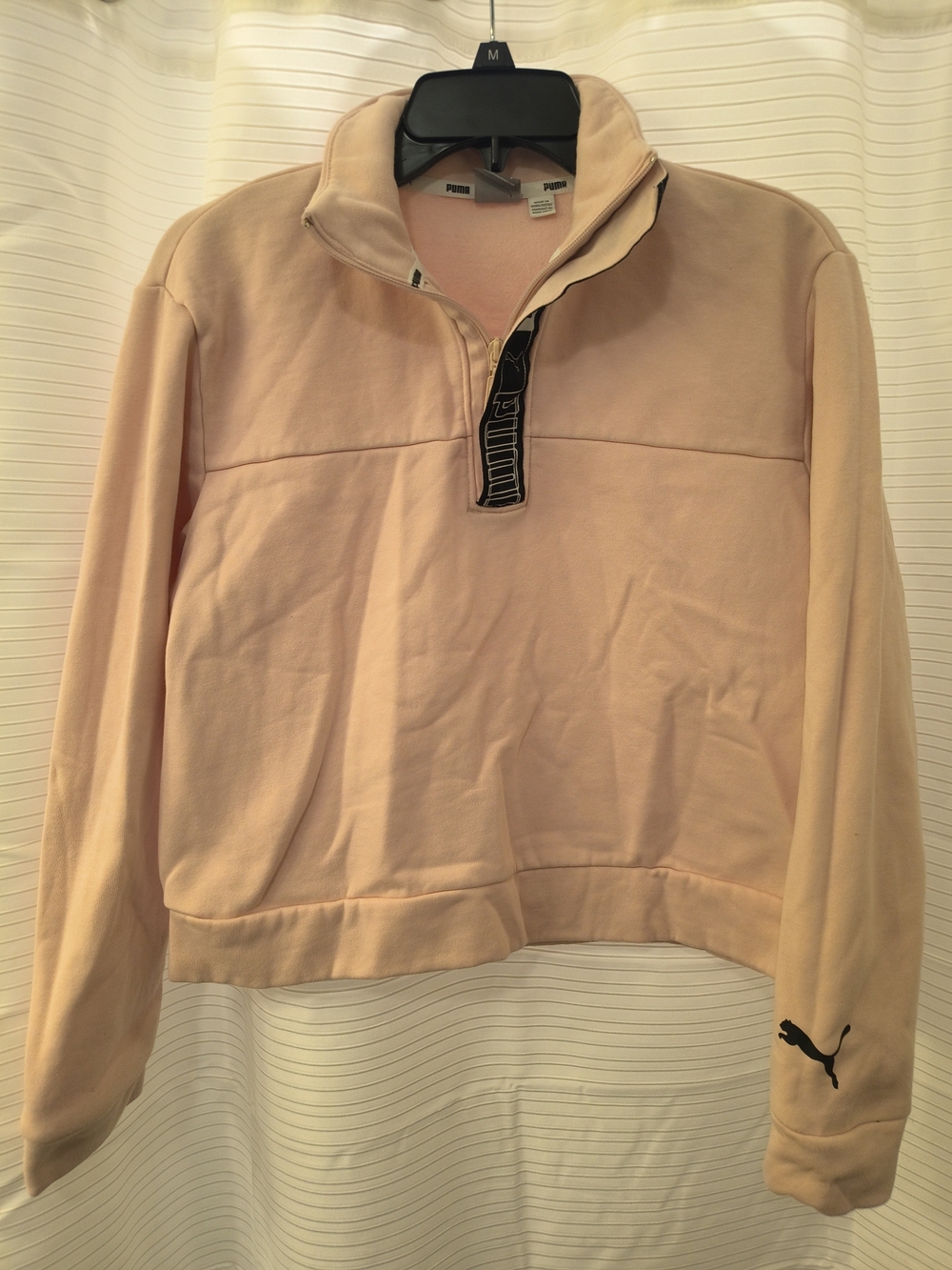 Puma Men’s Pale Pink Half-Zip Mock Neck Sweater